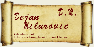 Dejan Milurović vizit kartica